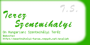 terez szentmihalyi business card